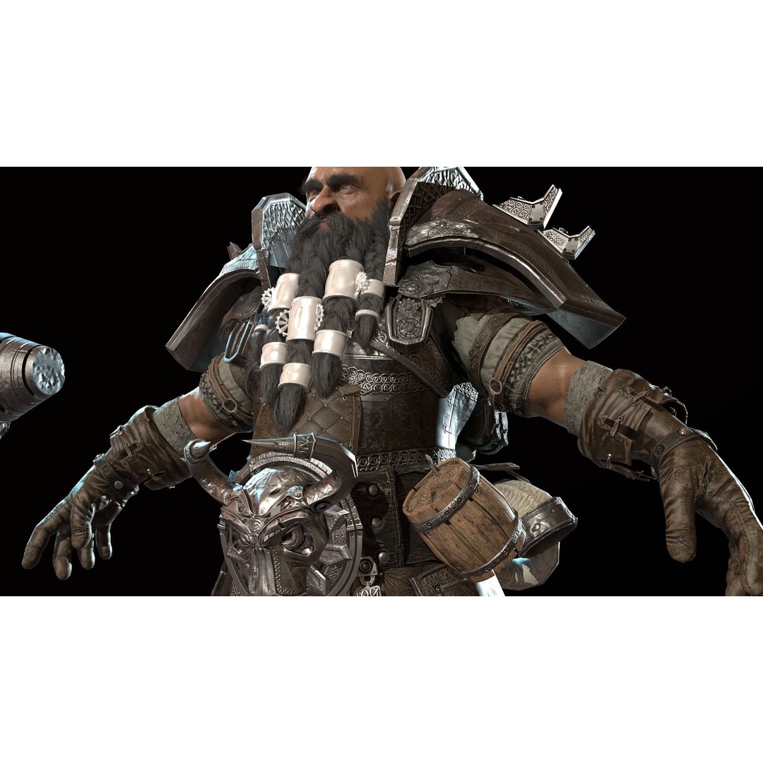 Dwarf Low Poly 3D Model – Game Ready Character with Animations, FBX - View 14