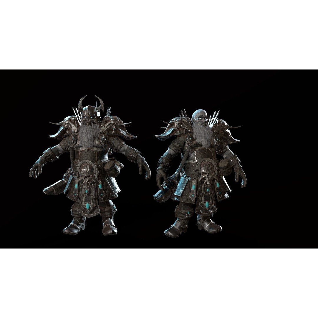 Dwarf Low Poly 3D Model – Game Ready Character with Animations, FBX - View 17