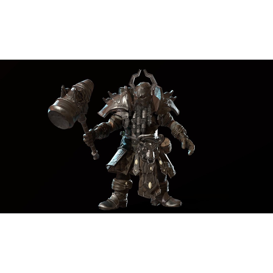 Dwarf Low Poly 3D Model – Game Ready Character with Animations, FBX - View 18