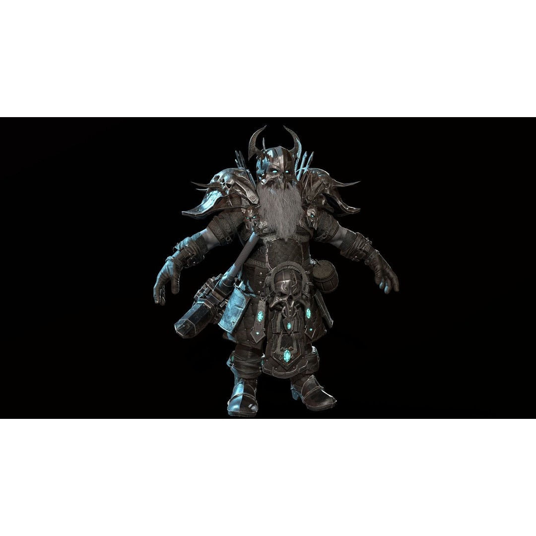 Dwarf Low Poly 3D Model – Game Ready Character with Animations, FBX - View 20