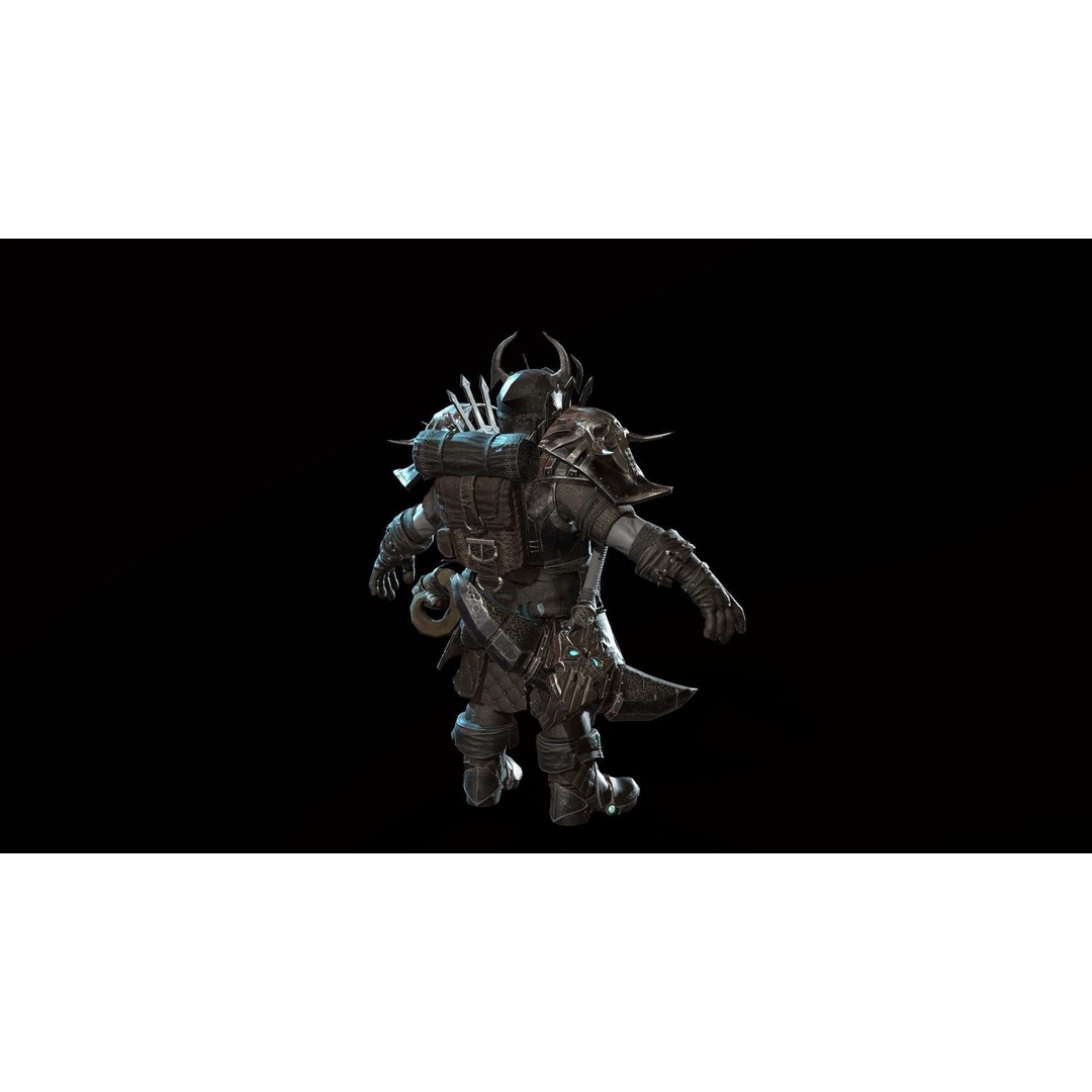 Dwarf Low Poly 3D Model – Game Ready Character with Animations, FBX - View 23