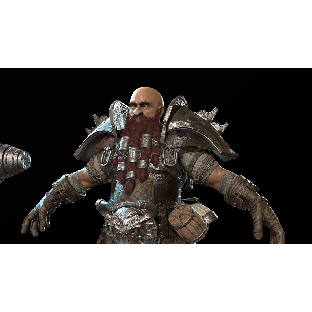 Dwarf Low Poly 3D Model – Game Ready Character with Animations, FBX - View 25