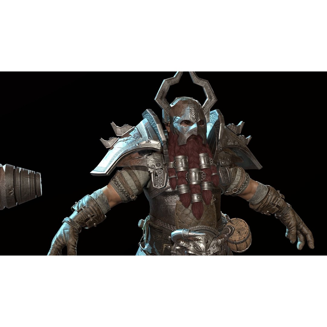 Dwarf Low Poly 3D Model – Game Ready Character with Animations, FBX - View 30