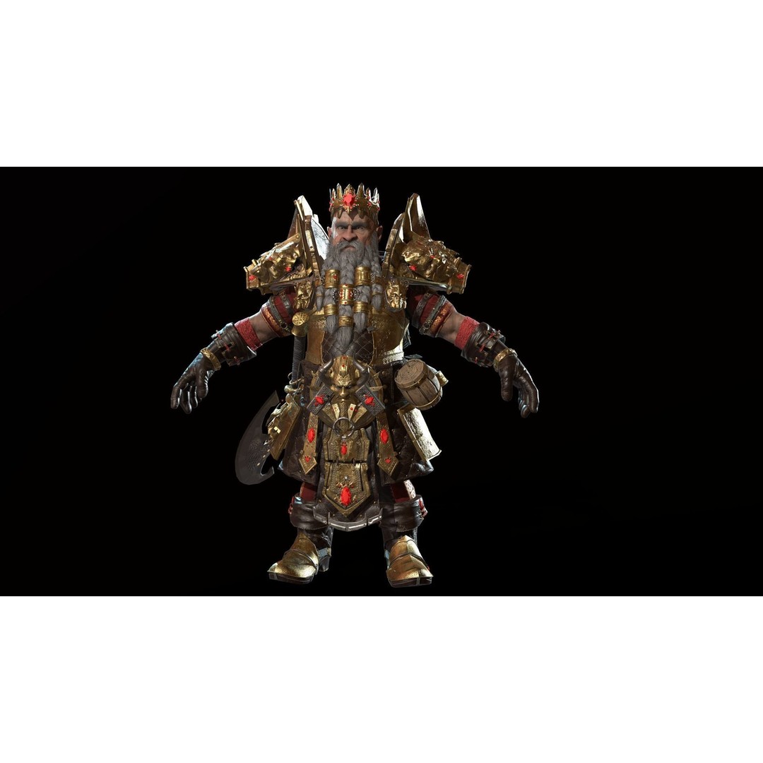 Dwarf Low Poly 3D Model – Game Ready Character with Animations, FBX - View 31