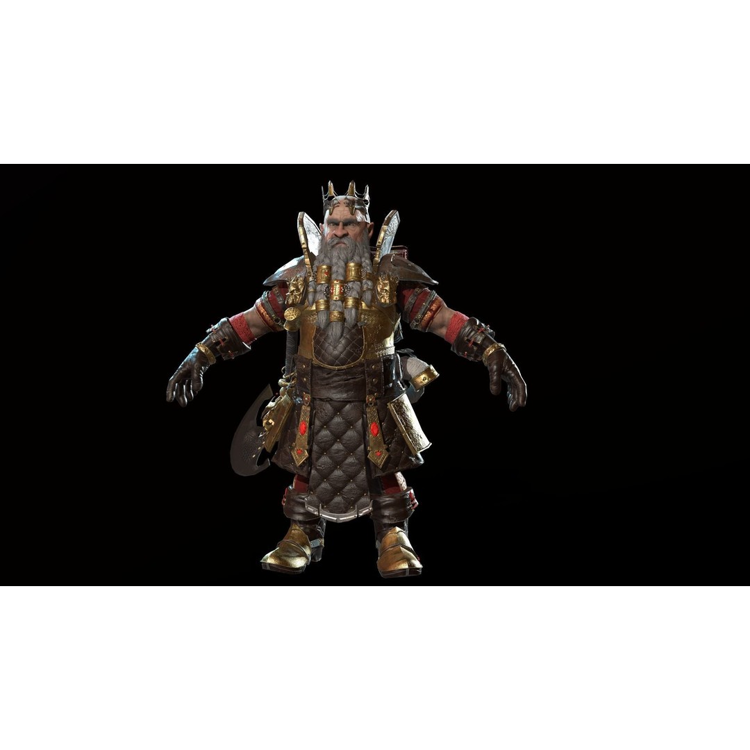 Dwarf Low Poly 3D Model – Game Ready Character with Animations, FBX - View 33