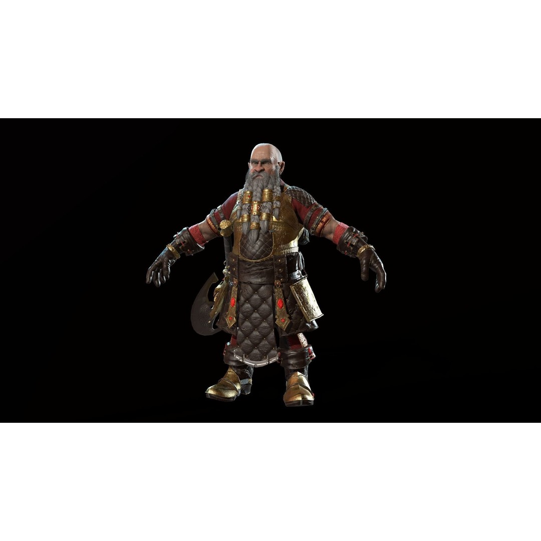 Dwarf Low Poly 3D Model – Game Ready Character with Animations, FBX - View 35