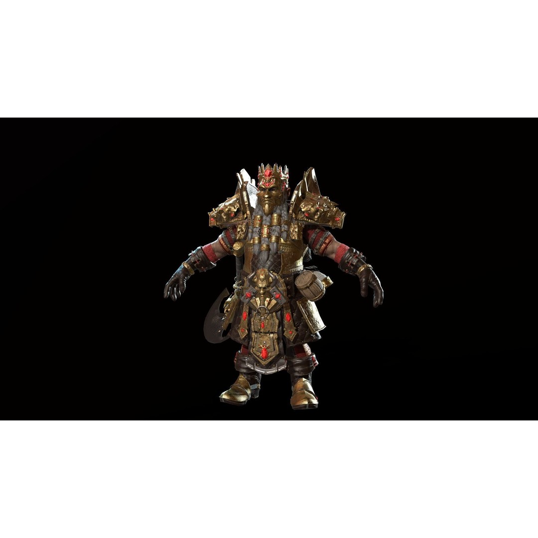 Dwarf Low Poly 3D Model – Game Ready Character with Animations, FBX - View 37