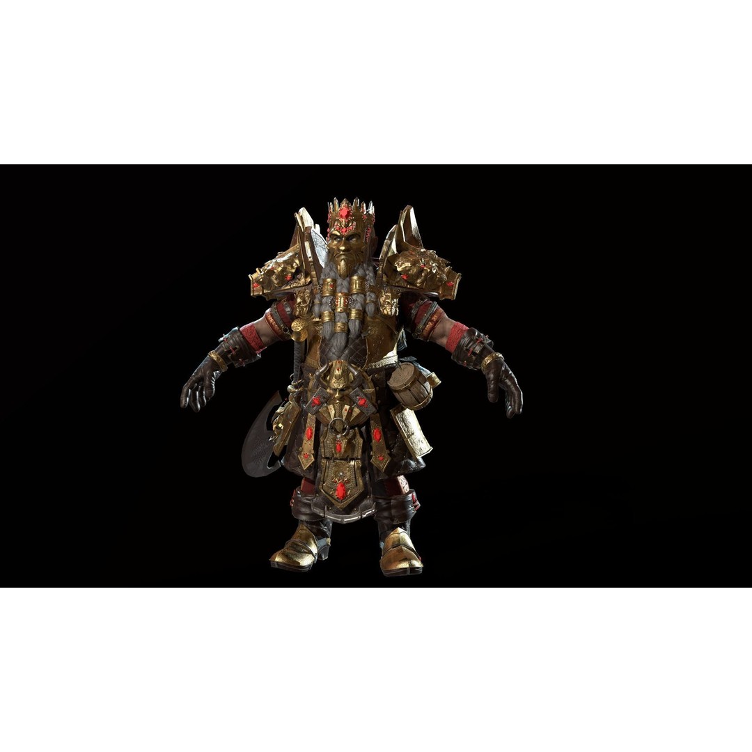 Dwarf Low Poly 3D Model – Game Ready Character with Animations, FBX - View 4