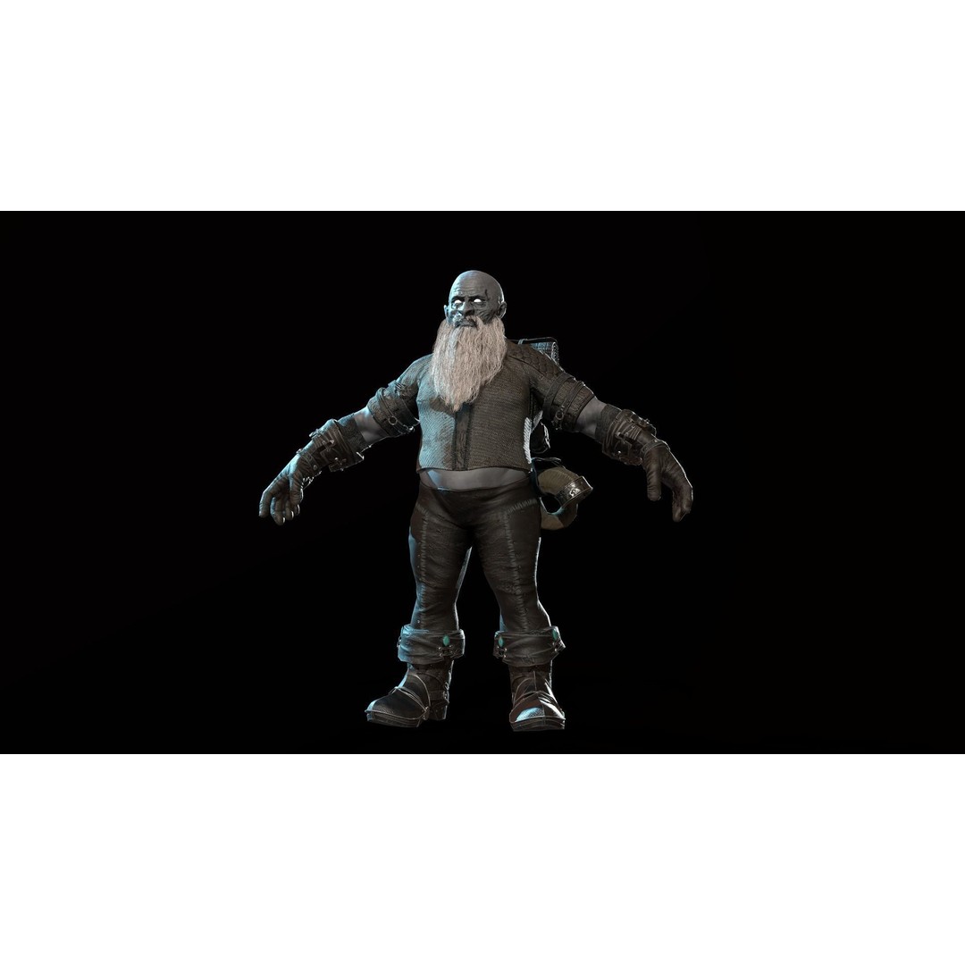Dwarf Low Poly 3D Model – Game Ready Character with Animations, FBX - View 46