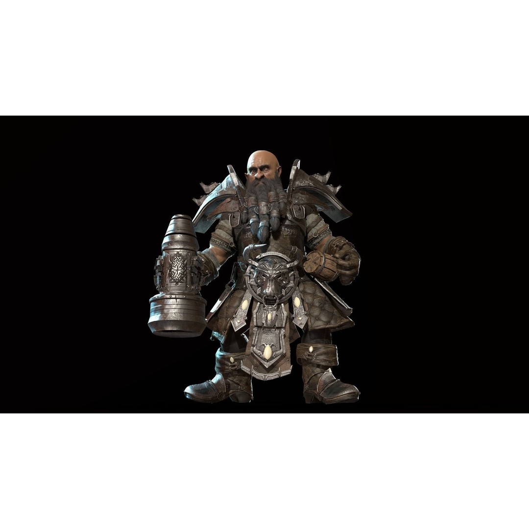 Dwarf Low Poly 3D Model – Game Ready Character with Animations, FBX - View 5