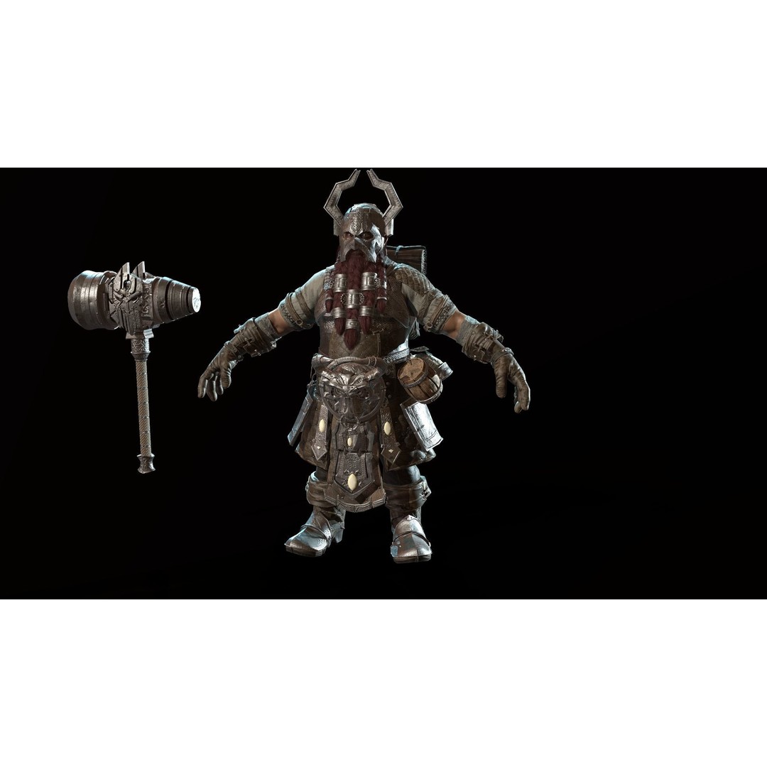 Dwarf Low Poly 3D Model – Game Ready Character with Animations, FBX - View 50