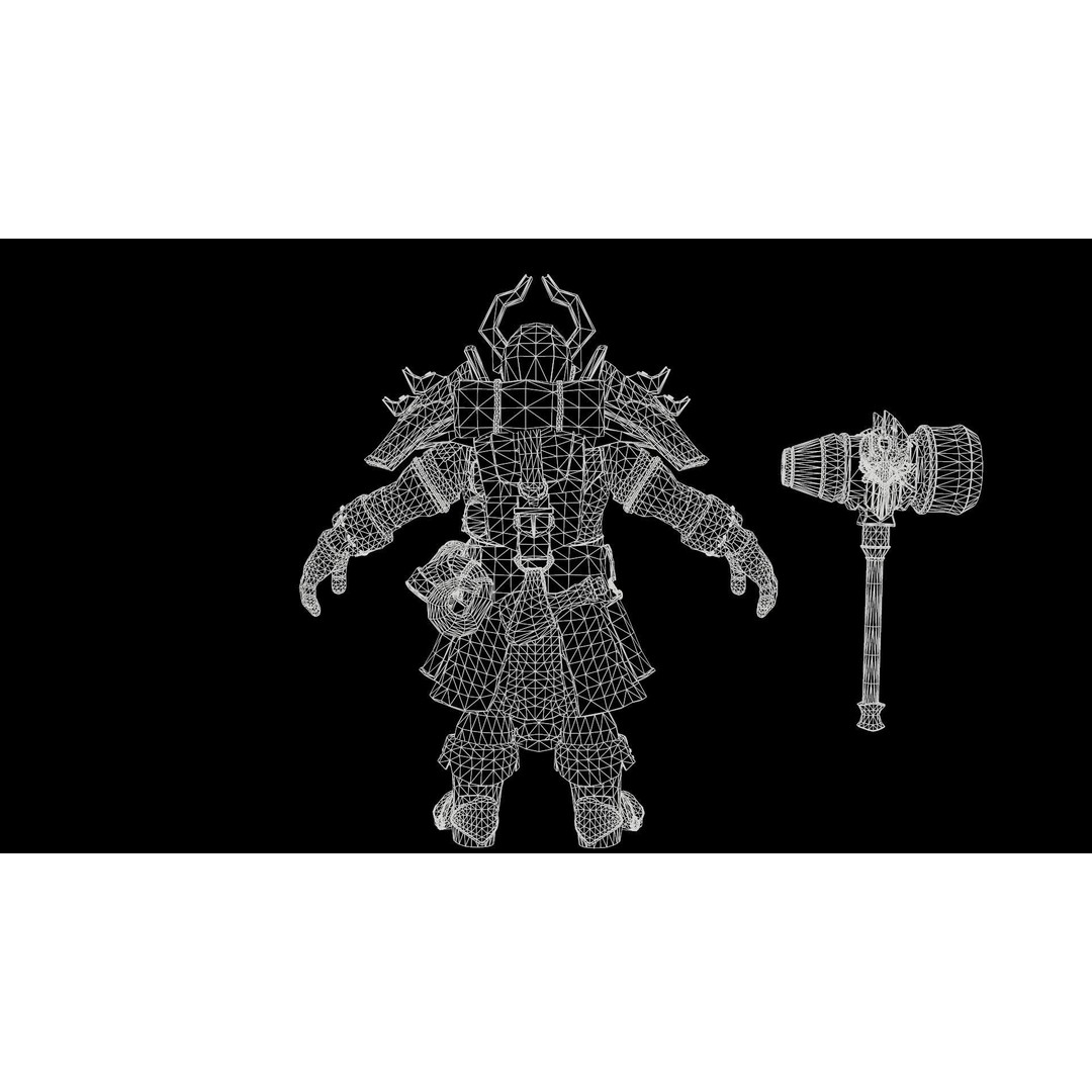 Dwarf Low Poly 3D Model – Game Ready Character with Animations, FBX - View 52