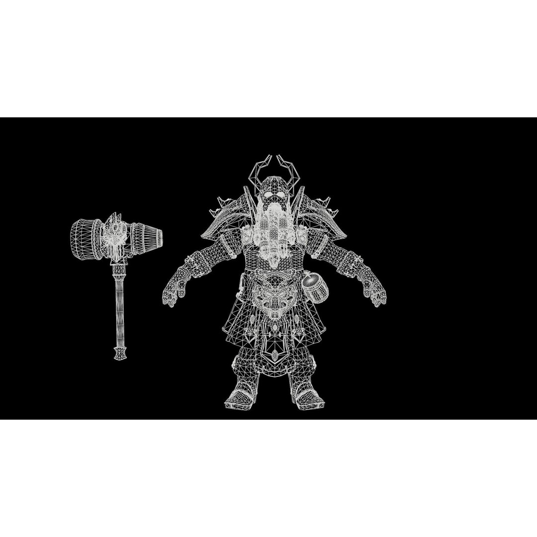 Dwarf Low Poly 3D Model – Game Ready Character with Animations, FBX - View 53