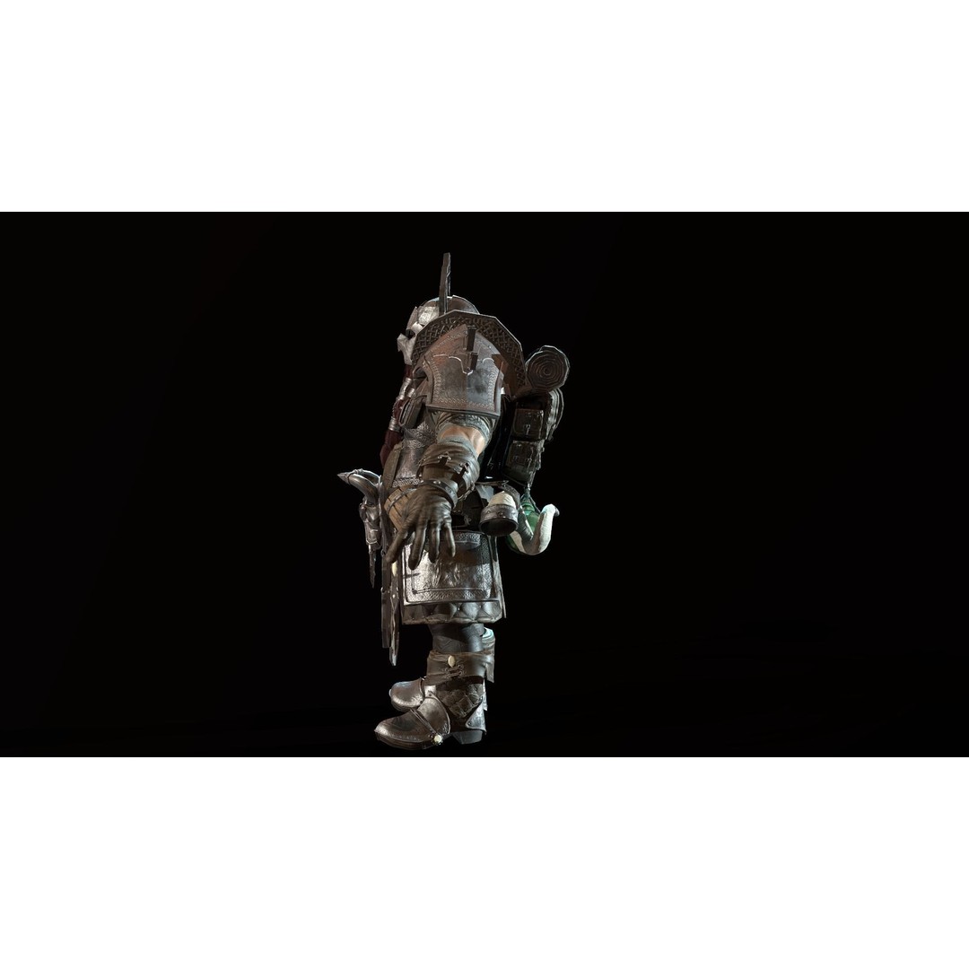 Dwarf Low Poly 3D Model – Game Ready Character with Animations, FBX - View 55