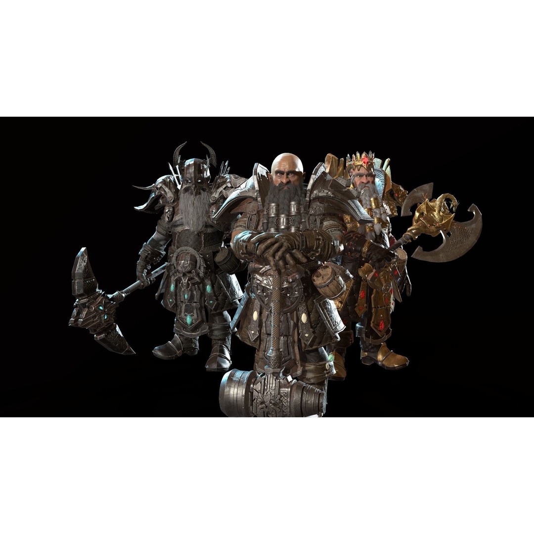 Dwarf Low Poly 3D Model – Game Ready Character with Animations, FBX - View 59