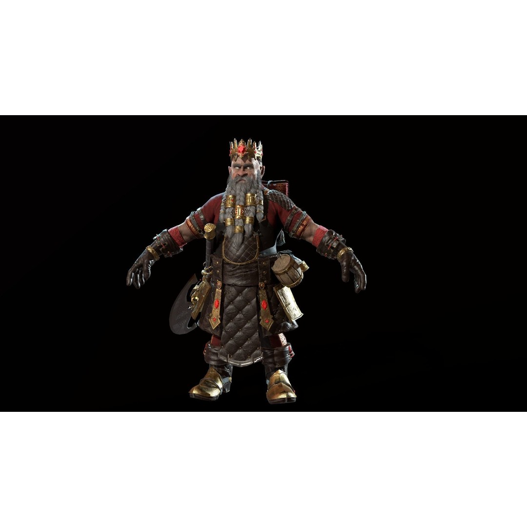 Dwarf Low Poly 3D Model – Game Ready Character with Animations, FBX - View 7