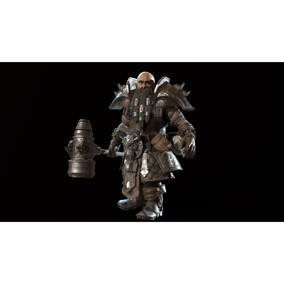 Dwarf Low Poly 3D Model – Game Ready Character with Animations, FBX - View 8
