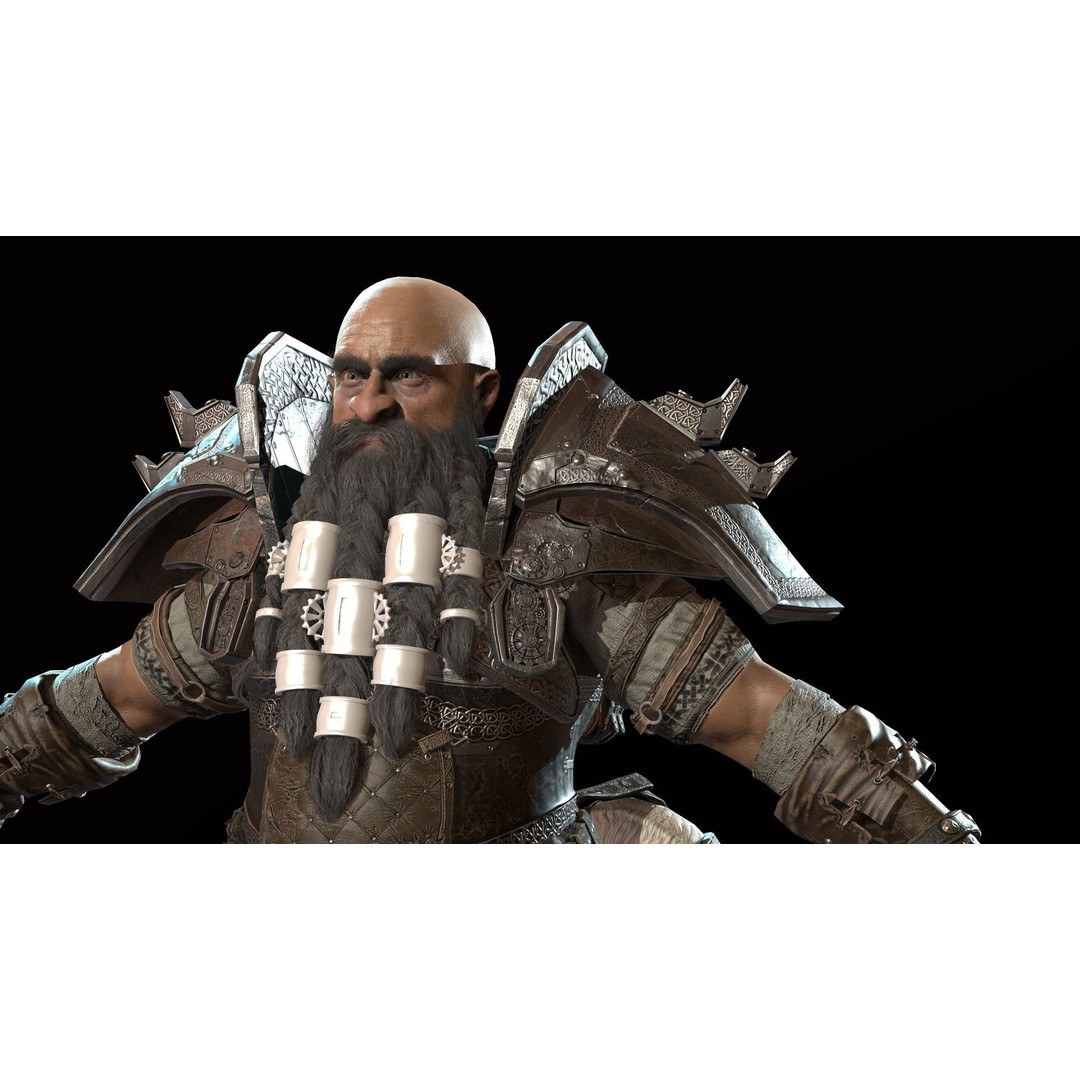 Dwarf Low Poly 3D Model – Game Ready Character with Animations, FBX - View 9