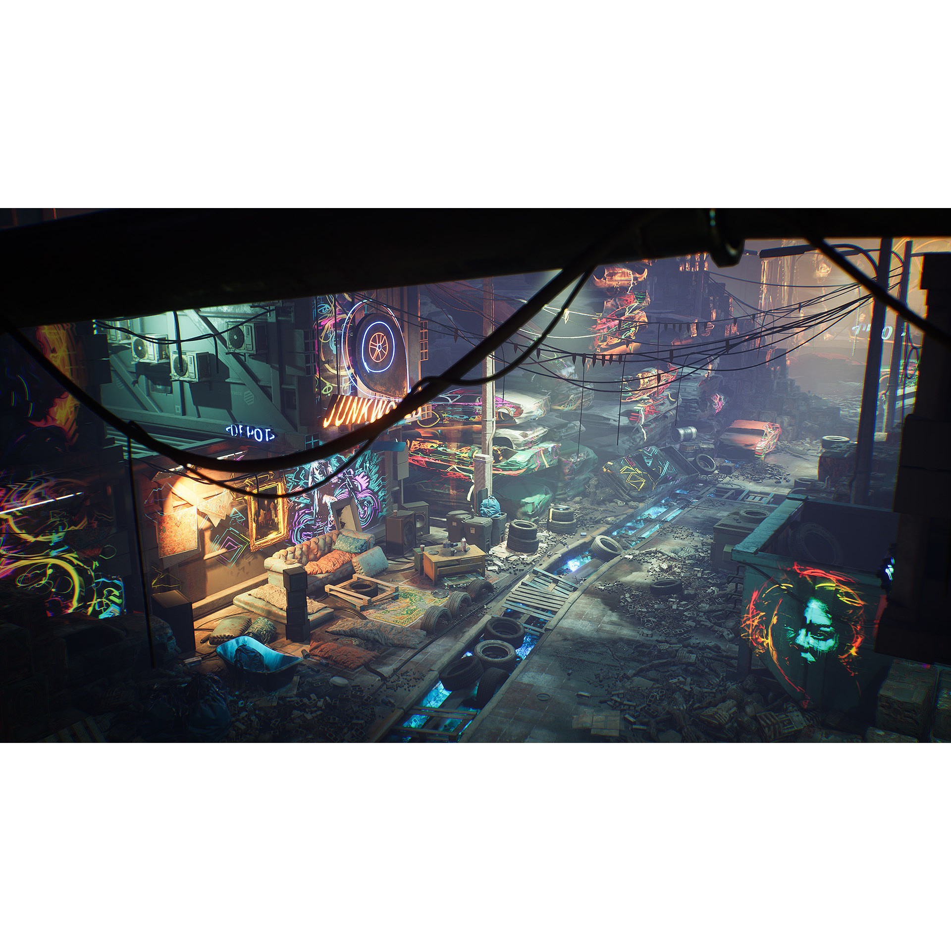 Cyber Scrapyard Environment Kit - Low-Poly Game-Ready 3D Model - View 9