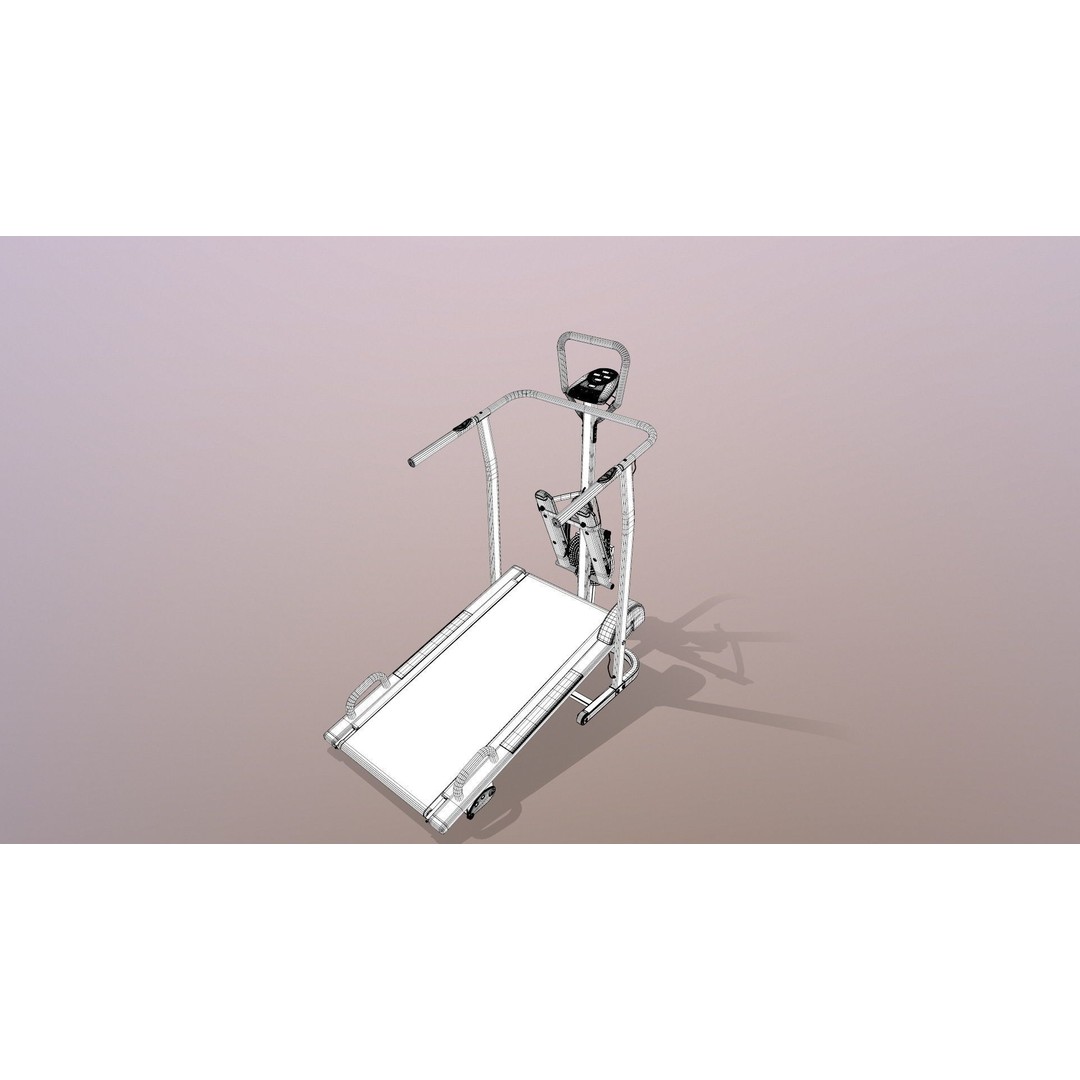 Treadmill 3D Model – Manual Multifunction Game-Ready Asset, FBX