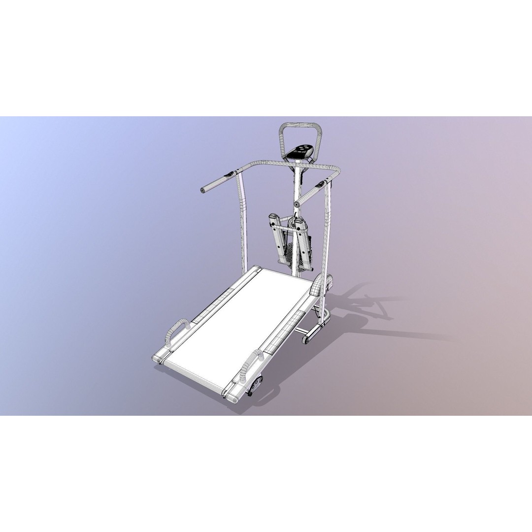 Treadmill 3D Model – Manual Multifunction Game-Ready Asset, FBX - View 12