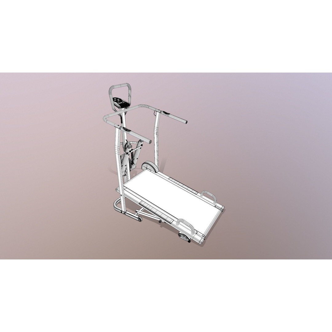 Treadmill 3D Model – Manual Multifunction Game-Ready Asset, FBX - View 13