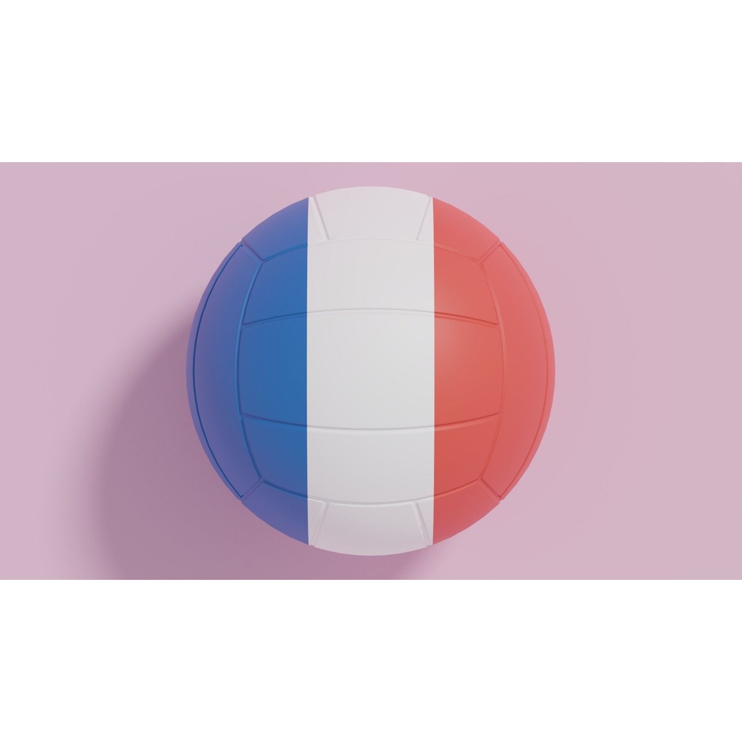 Flag Volleyball Ball 3D Model – Low Poly Sports Collection, FBX, OBJ