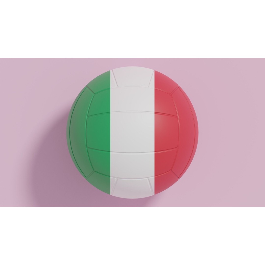 Flag Volleyball Ball 3D Model – Low Poly Sports Collection, FBX, OBJ - View 4