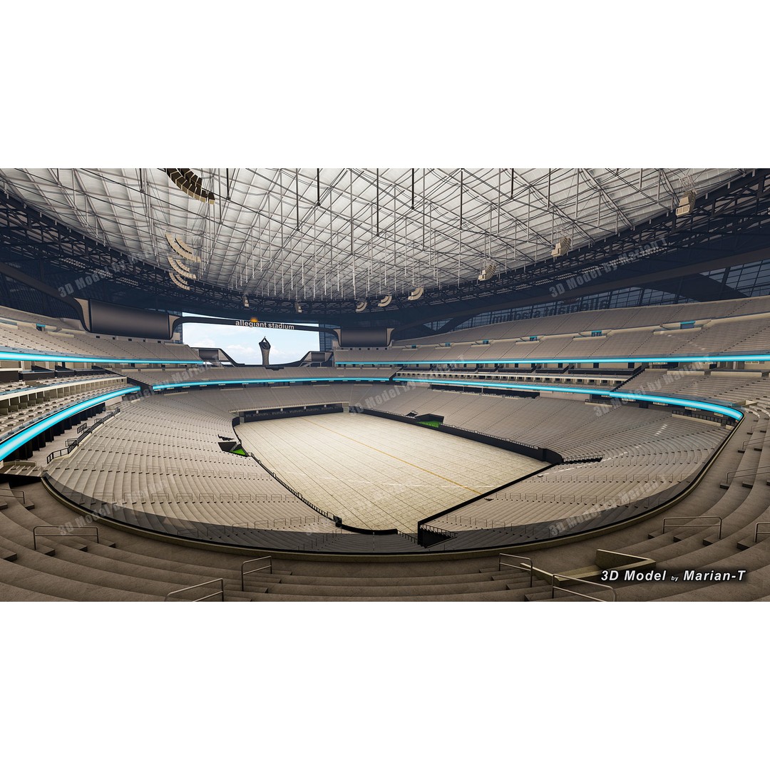 Allegiant Stadium 3D Model – Low Poly Game Asset, FBX, OBJ - View 10