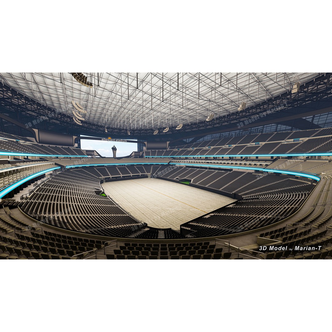Allegiant Stadium 3D Model – Low Poly Game Asset, FBX, OBJ - View 11