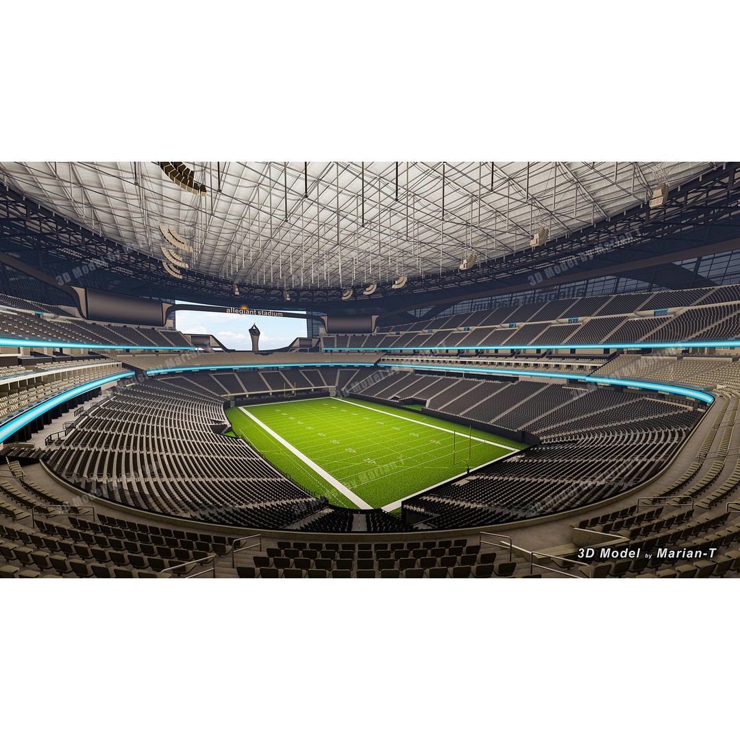 Allegiant Stadium 3D Model – Low Poly Game Asset, FBX, OBJ - View 12