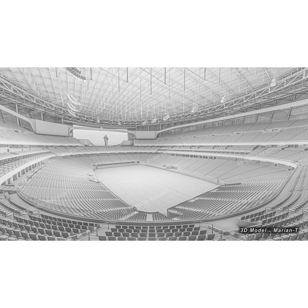 Allegiant Stadium 3D Model – Low Poly Game Asset, FBX, OBJ - View 13