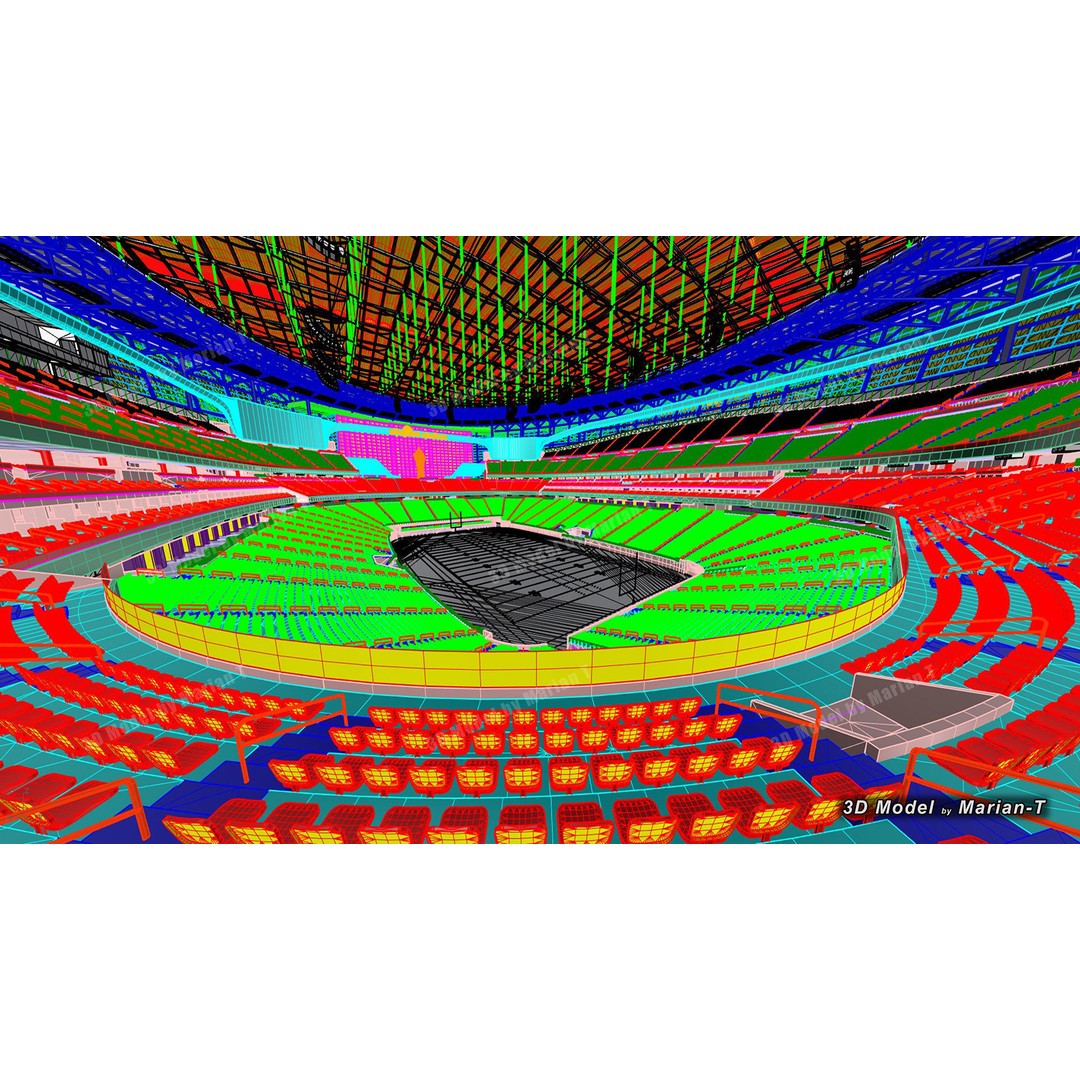 Allegiant Stadium 3D Model – Low Poly Game Asset, FBX, OBJ - View 14