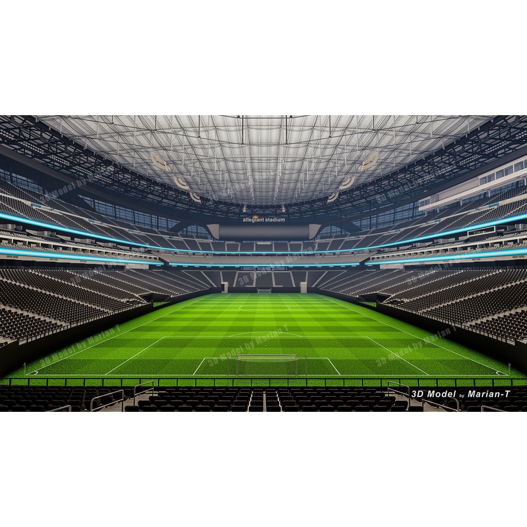 Allegiant Stadium 3D Model – Low Poly Game Asset, FBX, OBJ - View 17