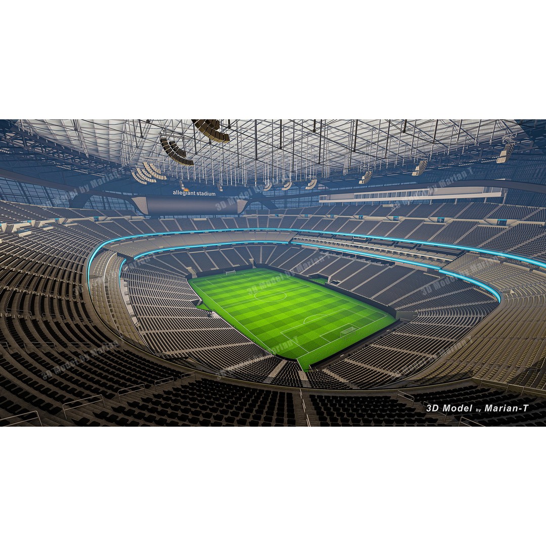 Allegiant Stadium 3D Model – Low Poly Game Asset, FBX, OBJ - View 18