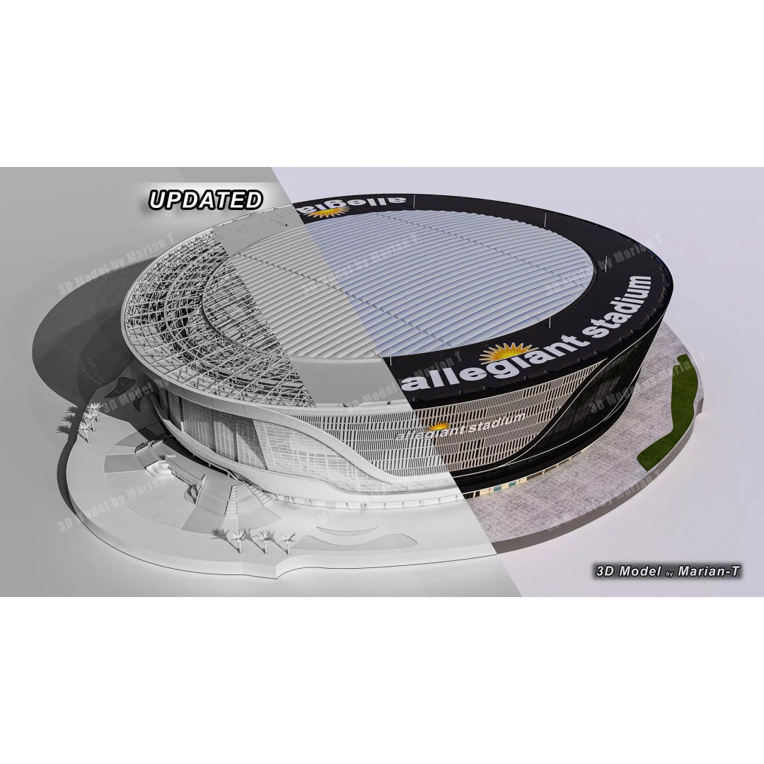 Allegiant Stadium 3D Model – Low Poly Game Asset, FBX, OBJ - View 2