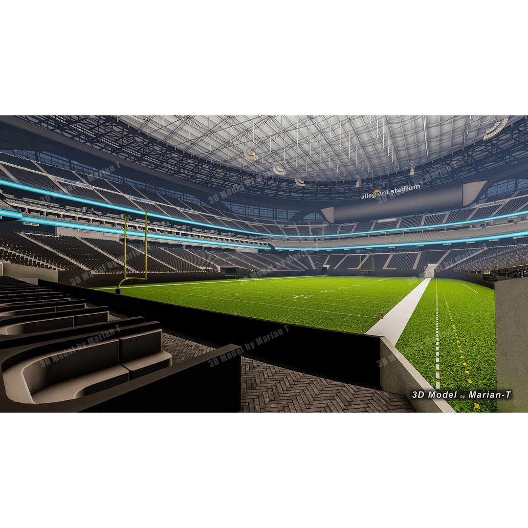 Allegiant Stadium 3D Model – Low Poly Game Asset, FBX, OBJ - View 21