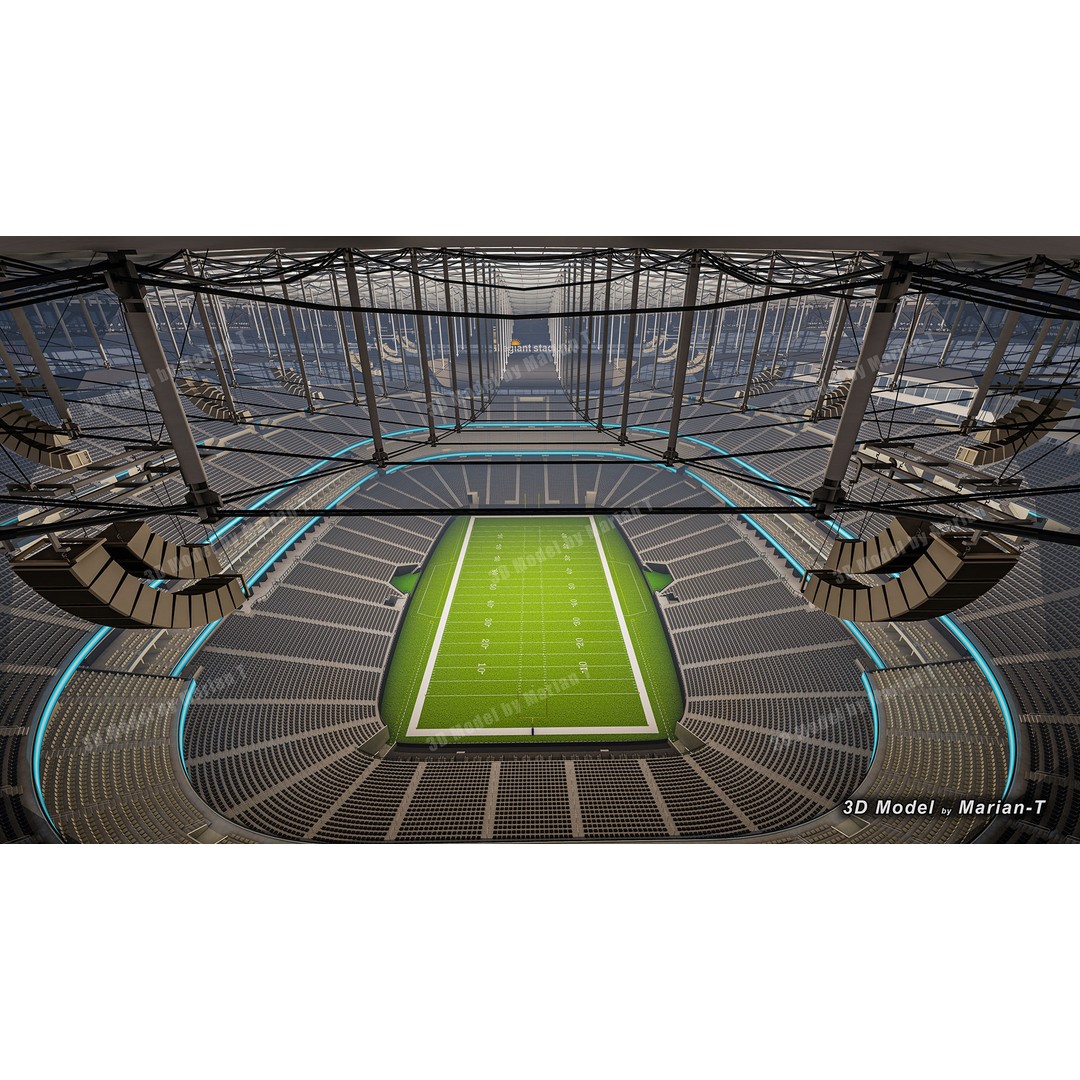 Allegiant Stadium 3D Model – Low Poly Game Asset, FBX, OBJ - View 22