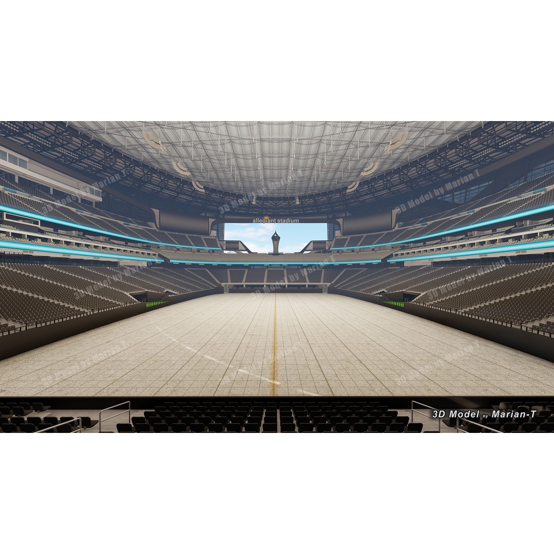 Allegiant Stadium 3D Model – Low Poly Game Asset, FBX, OBJ - View 23