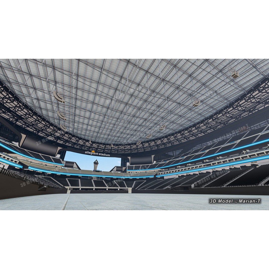 Allegiant Stadium 3D Model – Low Poly Game Asset, FBX, OBJ - View 24