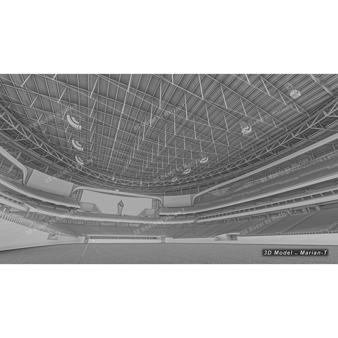 Allegiant Stadium 3D Model – Low Poly Game Asset, FBX, OBJ - View 25