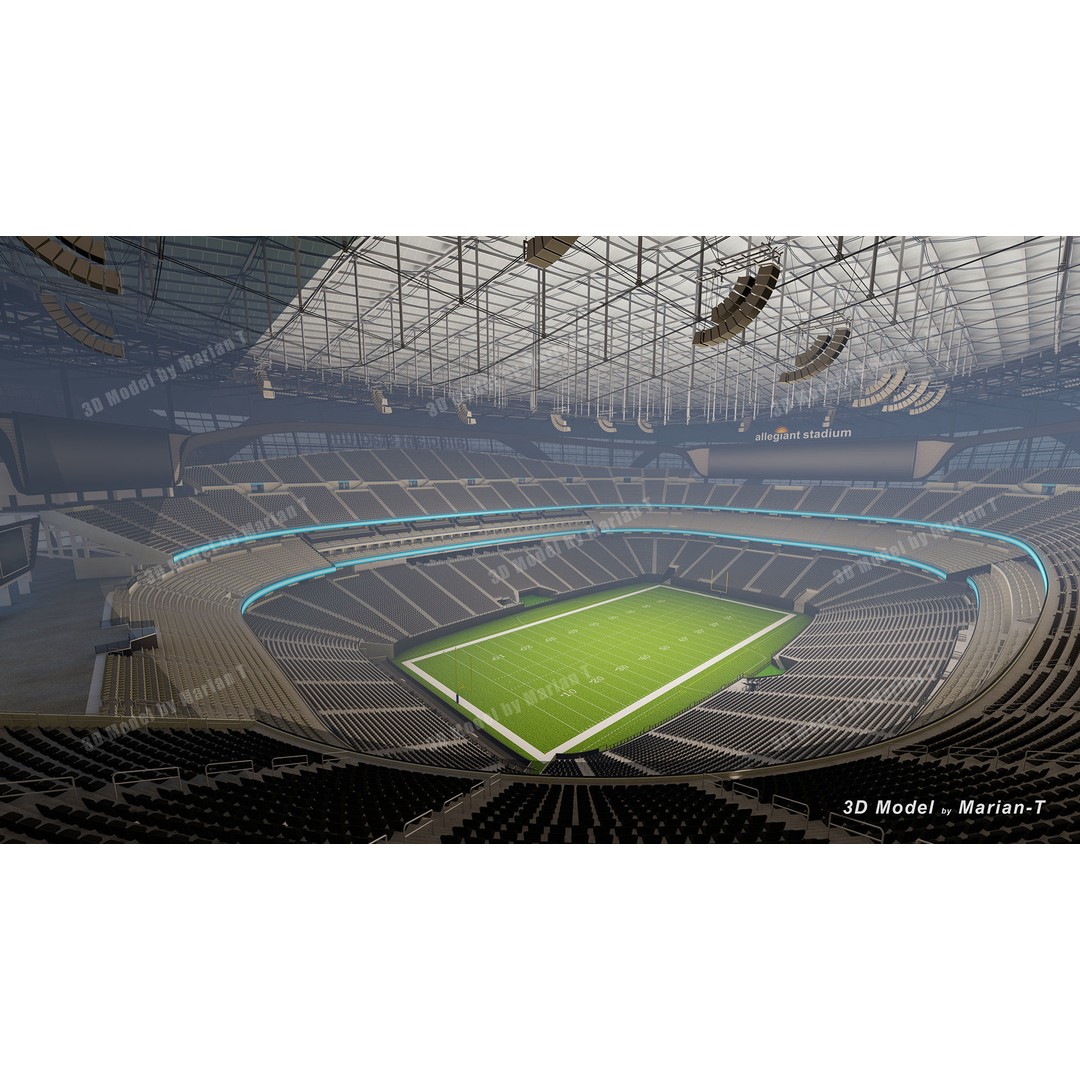 Allegiant Stadium 3D Model – Low Poly Game Asset, FBX, OBJ - View 26