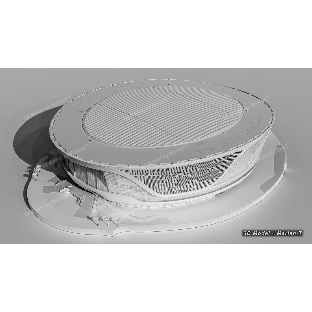 Allegiant Stadium 3D Model – Low Poly Game Asset, FBX, OBJ - View 27