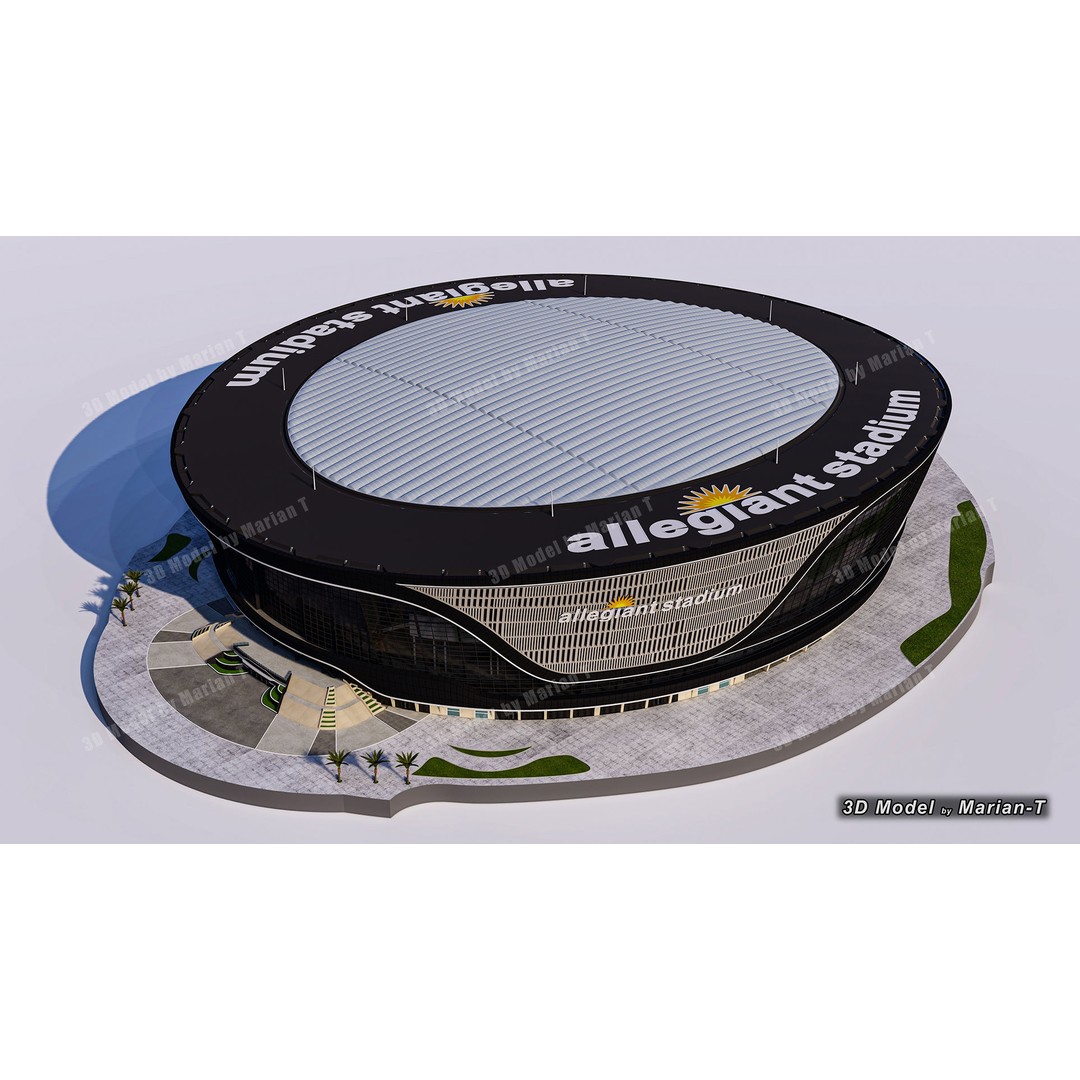 Allegiant Stadium 3D Model – Low Poly Game Asset, FBX, OBJ - View 3