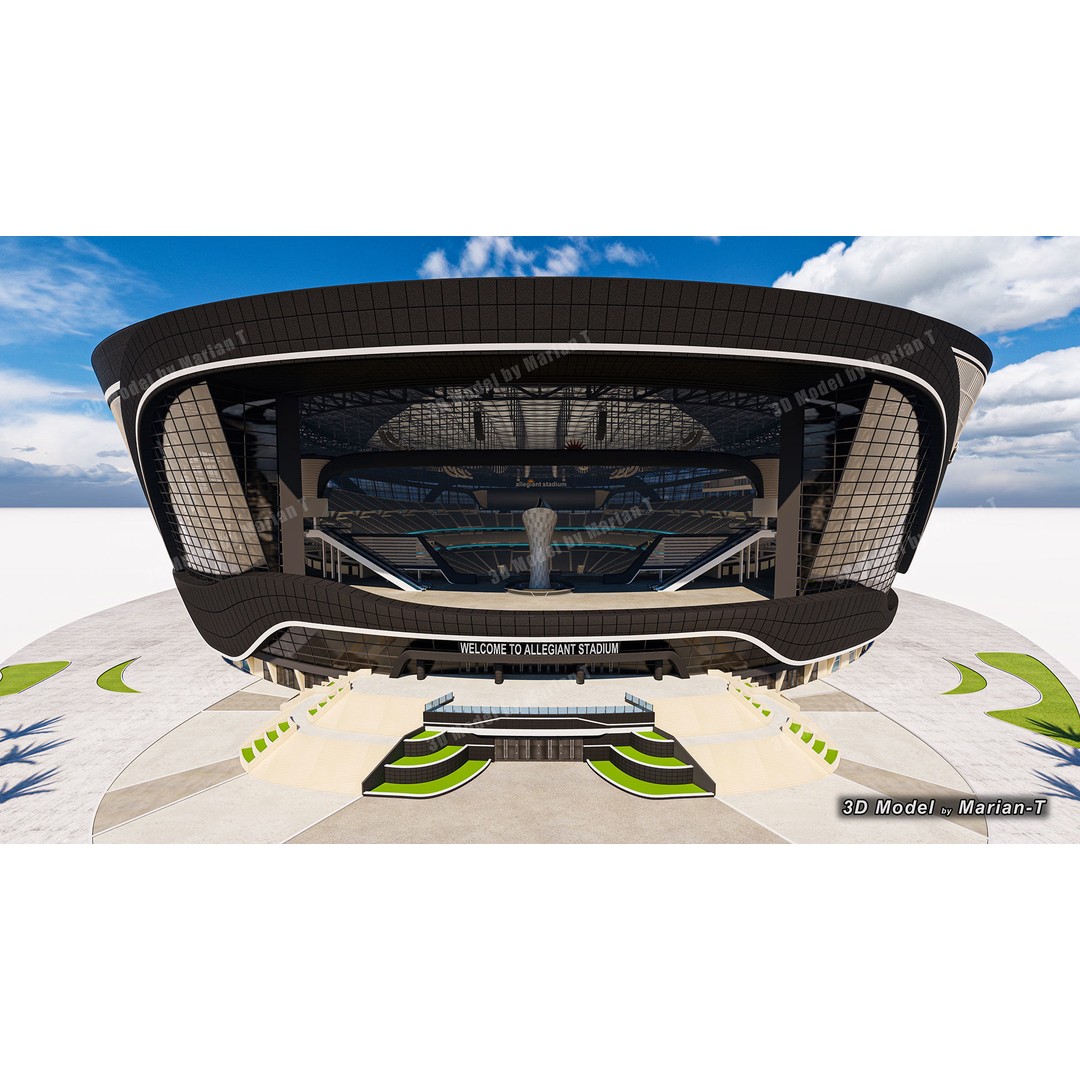Allegiant Stadium 3D Model – Low Poly Game Asset, FBX, OBJ - View 31