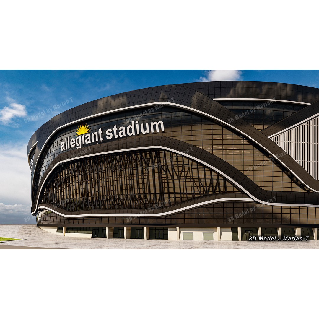Allegiant Stadium 3D Model – Low Poly Game Asset, FBX, OBJ - View 33