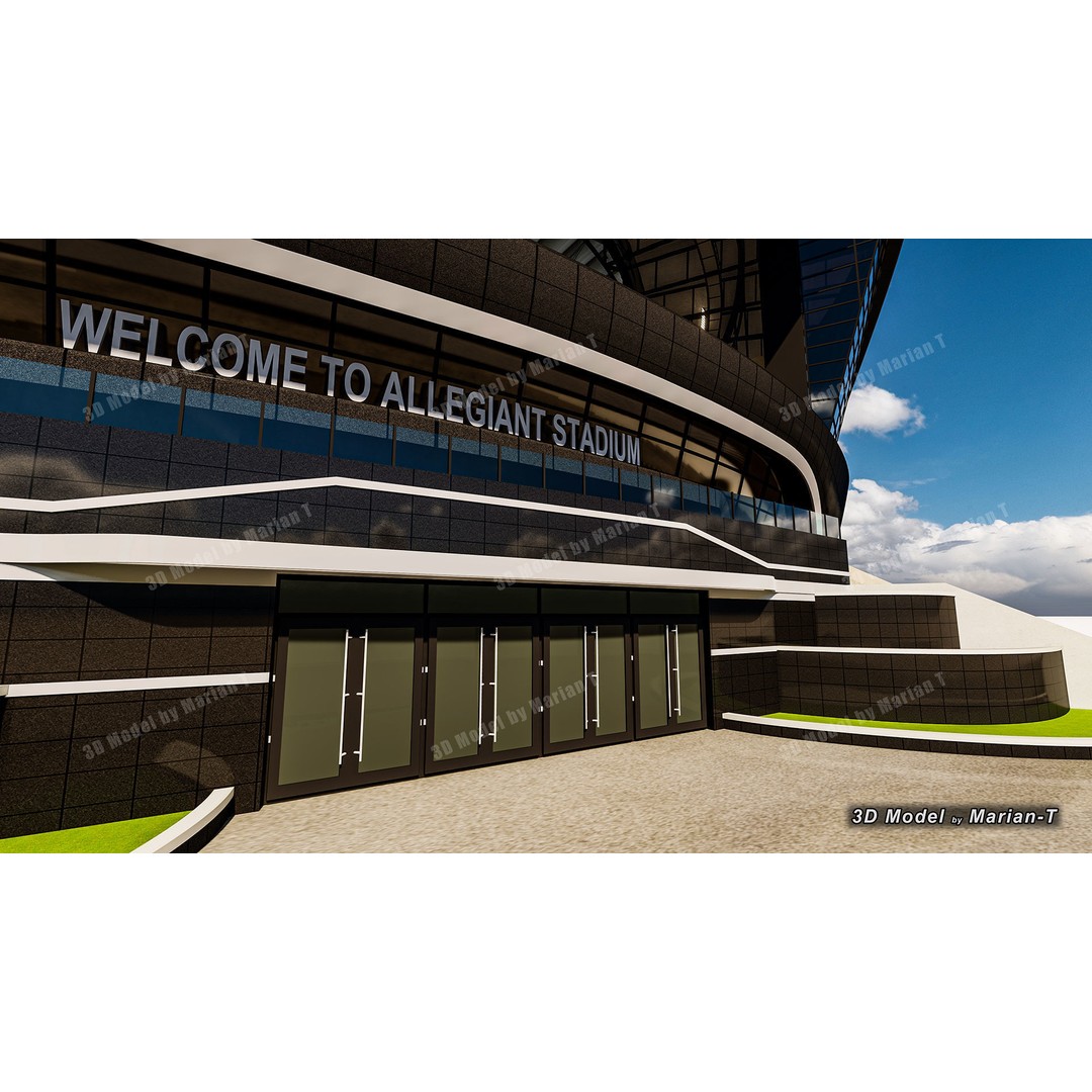 Allegiant Stadium 3D Model – Low Poly Game Asset, FBX, OBJ - View 35