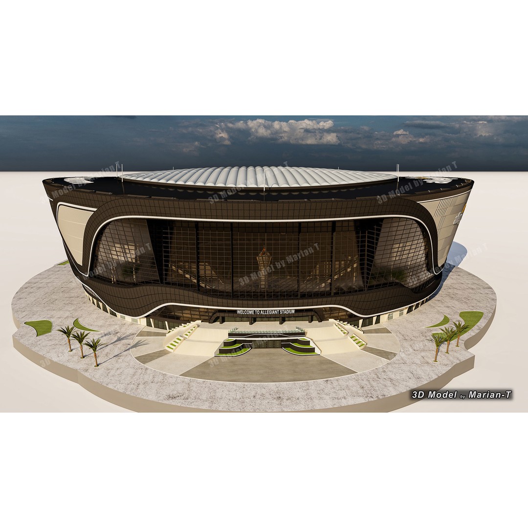 Allegiant Stadium 3D Model – Low Poly Game Asset, FBX, OBJ - View 37