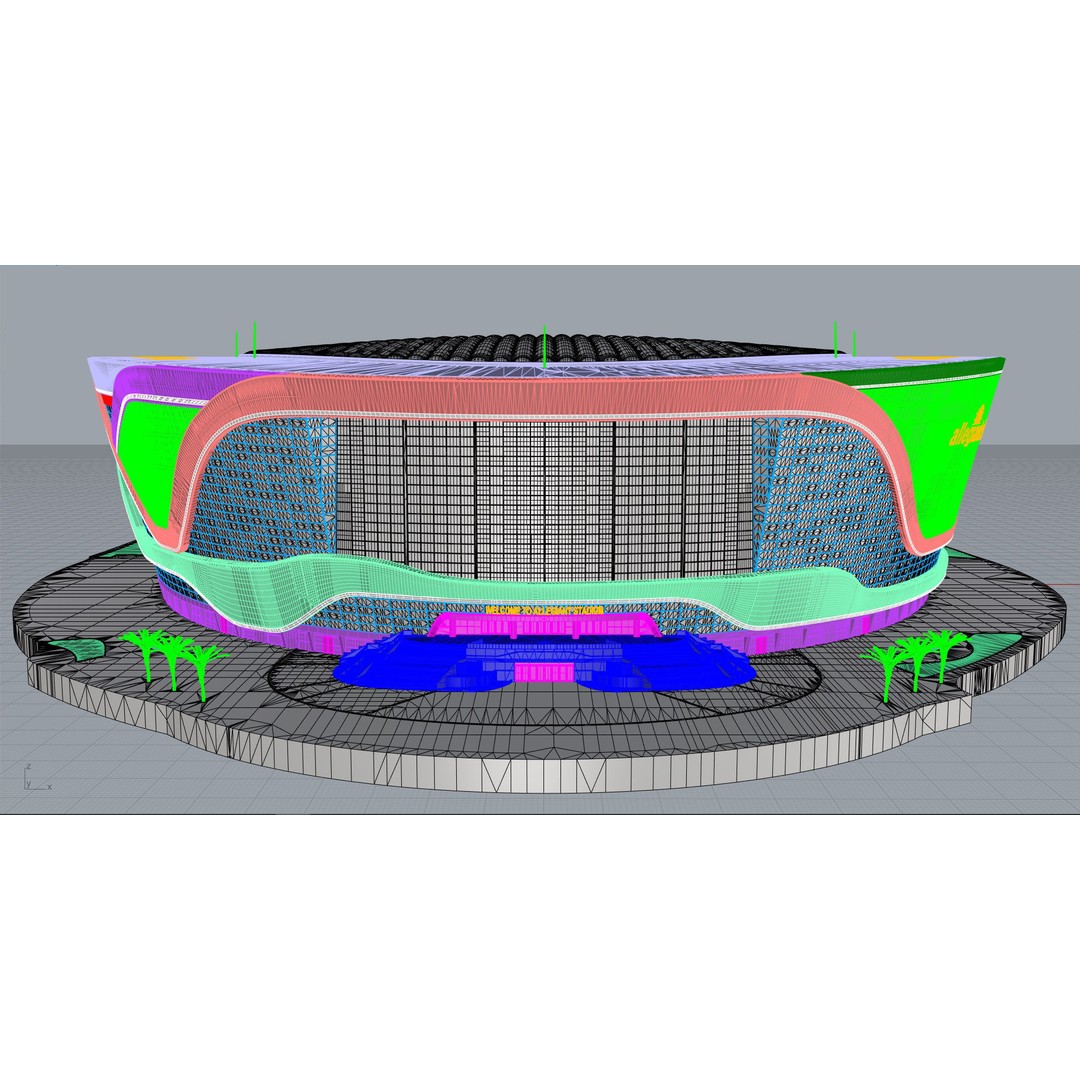 Allegiant Stadium 3D Model – Low Poly Game Asset, FBX, OBJ - View 38