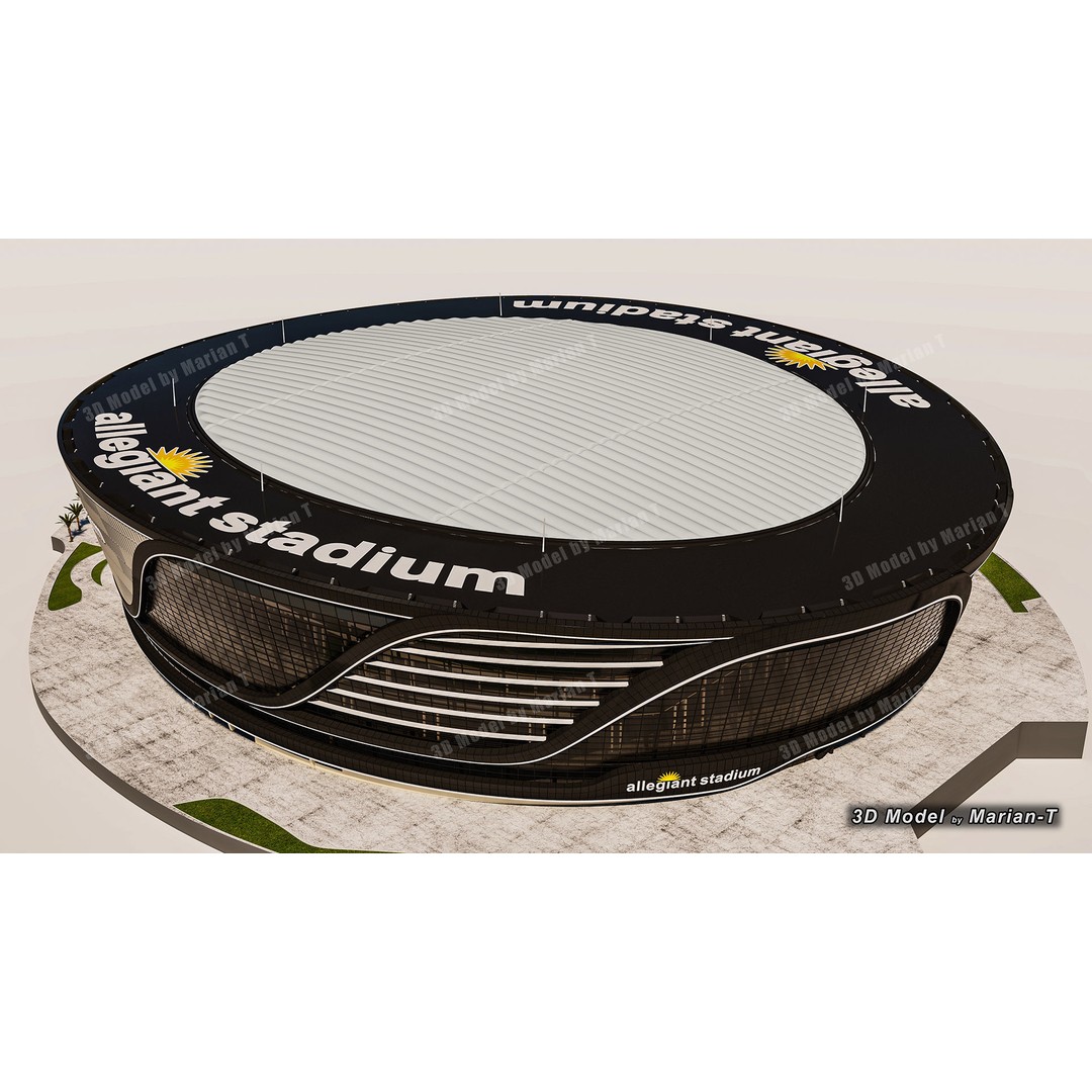 Allegiant Stadium 3D Model – Low Poly Game Asset, FBX, OBJ - View 39
